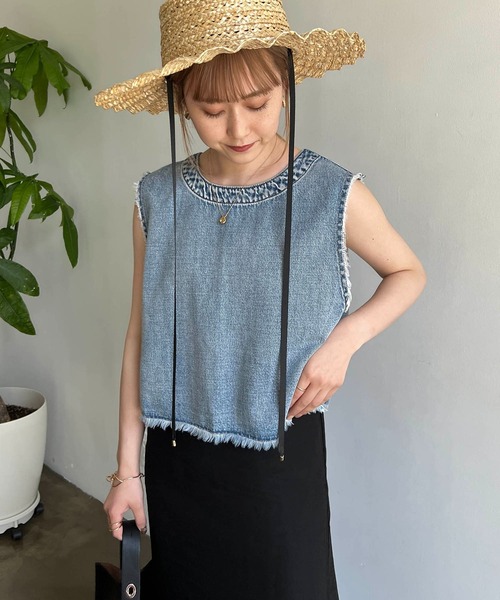 CAPRICIEUX LE'MAGE（カプリシューレマージュ）の「バックオープンカットオフベスト（ベスト・レディース・アイボリー/ブルー・FREE）」の19枚目の写真