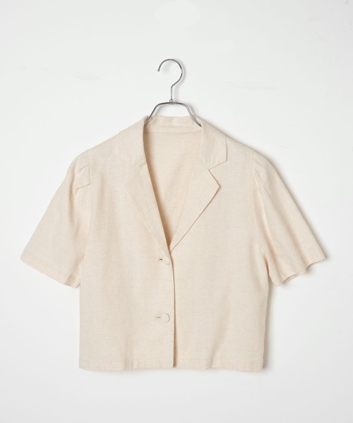 WEGO（ウィゴー）の「WEGO/リネンブレンドパフスリーブジャケット（テーラードジャケット・レディース・ライトブラウン/ナチュラル・FREE）」の11枚目の写真