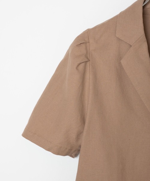 WEGO（ウィゴー）の「WEGO/リネンブレンドパフスリーブジャケット（テーラードジャケット・レディース・ライトブラウン/ナチュラル・FREE）」の13枚目の写真