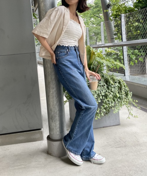 WEGO（ウィゴー）の「WEGO/リネンブレンドパフスリーブジャケット（テーラードジャケット・レディース・ライトブラウン/ナチュラル・FREE）」の16枚目の写真