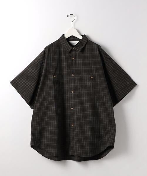 wonderland(ワンダーランド)の「<wonderland> BIG CHECK SHORT SLEEVE SHIRT/シャツ(シャツ/ブラウス・メンズ・ブラック/オリーブ・1/0)」の1枚目の写真