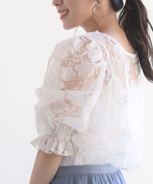 rps（アールピーエス）の「総レースキャンディ袖カーディガン（カーディガン/ボレロ・レディース・アイボリー/オフホワイト/ホワイト系その他4/ホワイト系その他2・M）」の10枚目の写真