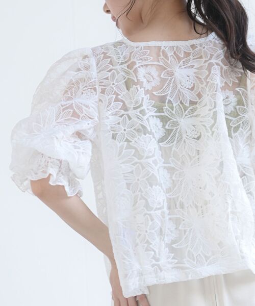 rps（アールピーエス）の「総レースキャンディ袖カーディガン（カーディガン/ボレロ・レディース・アイボリー/オフホワイト/ホワイト系その他4/ホワイト系その他2・M）」の19枚目の写真