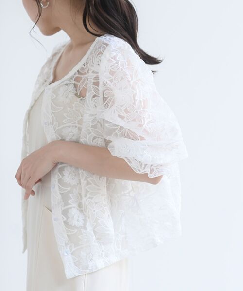 rps（アールピーエス）の「総レースキャンディ袖カーディガン（カーディガン/ボレロ・レディース・アイボリー/オフホワイト/ホワイト系その他4/ホワイト系その他2・M）」の20枚目の写真