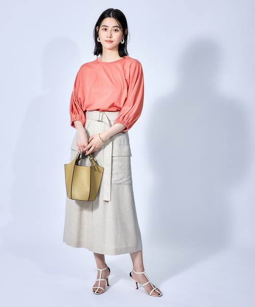 ROPE'（ロペ）の「【秋にも使える】リフィビラ・コットン天竺ドルマンプルオーバー（Tシャツ/カットソー・レディース・ホワイト/ブラック/ピンク系その他・38）」の9枚目の写真