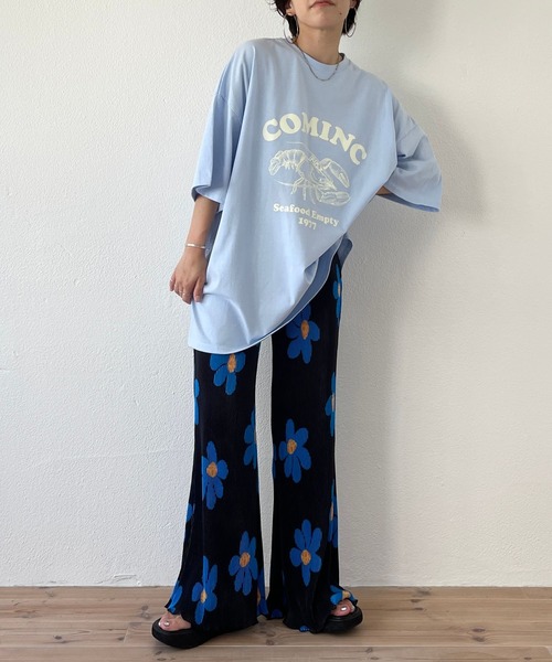 wee9s（ウィークス）の「"SEBASTIAN" tee / サイドスリットオーバーサイズ"セバスチャン"ティーシャツ（Tシャツ/カットソー・レディース・スカイブルー/グリーン・FREE）」の13枚目の写真