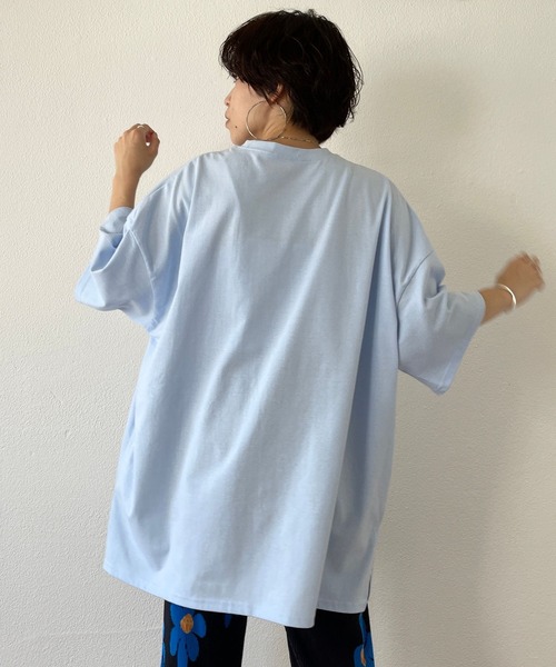wee9s（ウィークス）の「"SEBASTIAN" tee / サイドスリットオーバーサイズ"セバスチャン"ティーシャツ（Tシャツ/カットソー・レディース・スカイブルー/グリーン・FREE）」の19枚目の写真