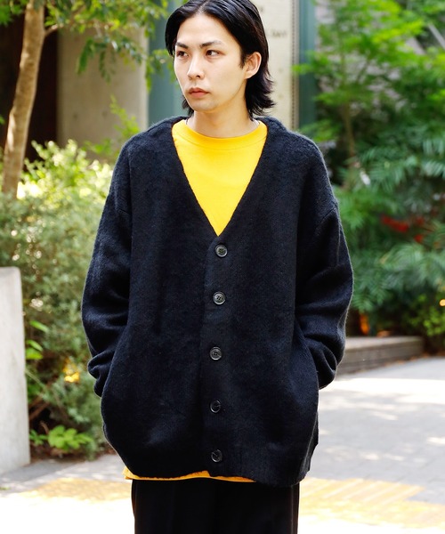ROOPTOKYO（ループトウキョウ）の「ROOPTOKYO限定 モヘアライク Vネックニットカーディガン（カーディガン/ボレロ・メンズ・ブラック/レッド/ライトグレー/マスタード・M/L）」の17枚目の写真