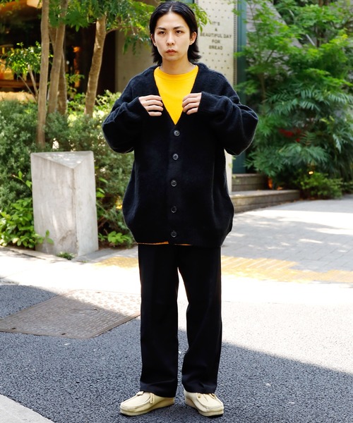 ROOPTOKYO（ループトウキョウ）の「ROOPTOKYO限定 モヘアライク Vネックニットカーディガン（カーディガン/ボレロ・メンズ・ブラック/レッド/ライトグレー/マスタード・M/L）」の6枚目の写真