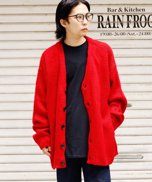 ROOPTOKYO（ループトウキョウ）の「ROOPTOKYO限定 モヘアライク Vネックニットカーディガン（カーディガン/ボレロ・メンズ・ブラック/レッド/ライトグレー/マスタード・M/L）」の11枚目の写真