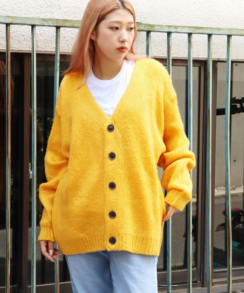 ROOPTOKYO（ループトウキョウ）の「ROOPTOKYO限定 モヘアライク Vネックニットカーディガン（カーディガン/ボレロ・メンズ・ブラック/レッド/ライトグレー/マスタード・M/L）」の14枚目の写真