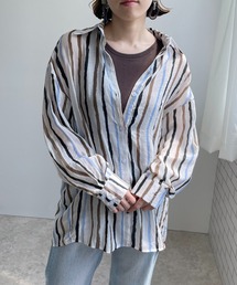 シアーストライプシャツ