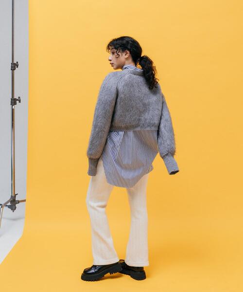 CITEN（シテン）の「＜CITEN＞シャギークロップド プルオーバーニット（ニット/セーター・レディース・ダークブラウン/グレー/クリーム/コバルトブルー・FREE）」の21枚目の写真