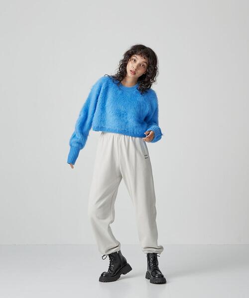 CITEN（シテン）の「＜CITEN＞シャギークロップド プルオーバーニット（ニット/セーター・レディース・ダークブラウン/グレー/クリーム/コバルトブルー・FREE）」の11枚目の写真