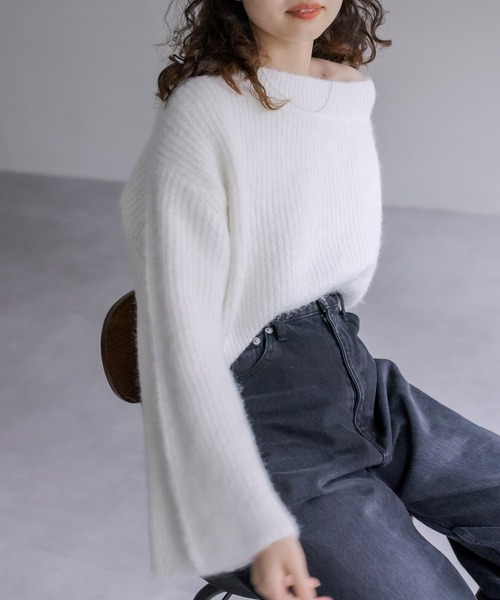 セール】袖フレアショートニット（ニット/セーター）｜mystic