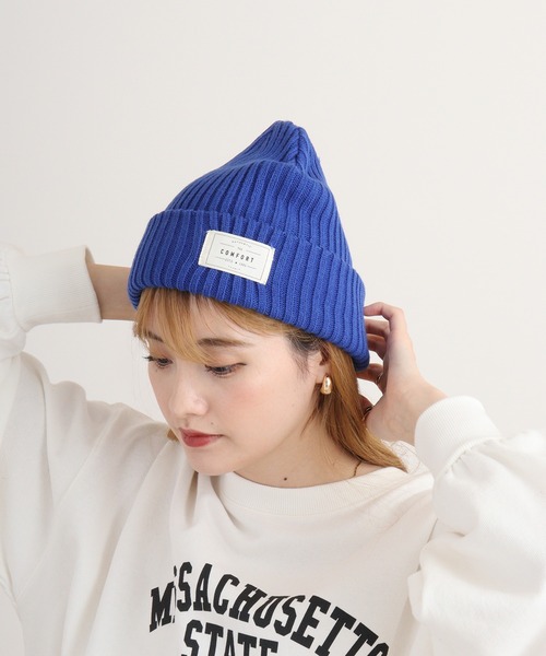 FUNALIVE（ファンアライブ）の「joujoulier リブニット帽（ニットキャップ/ビーニー・レディース・アイボリー/ブラック/ブルー/グレー/ピンク/ブラウン/グリーン/イエロー/ブルーグレー/ライム/ダークグレー/オレンジ/ブルー系/ブラウン系/ピンク系/チャコール/イエロー系/ブラック系/ネイビー系・FREE）」の14枚目の写真