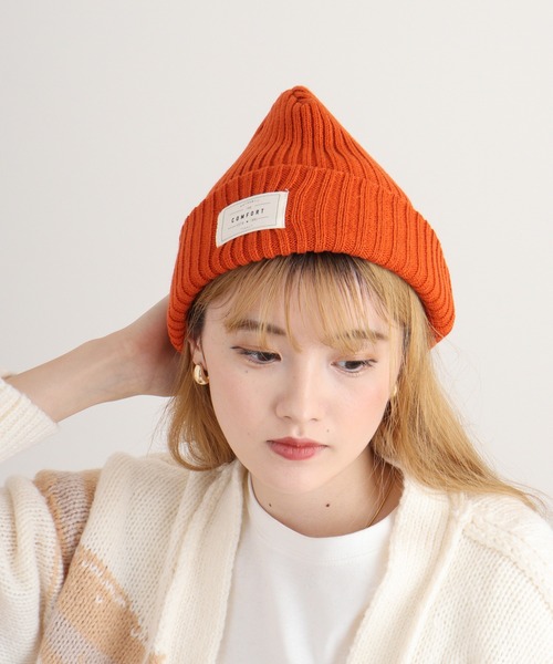 FUNALIVE（ファンアライブ）の「joujoulier リブニット帽（ニットキャップ/ビーニー・レディース・アイボリー/ブラック/ブルー/グレー/ピンク/ブラウン/グリーン/イエロー/ブルーグレー/ライム/ダークグレー/オレンジ/ブルー系/ブラウン系/ピンク系/チャコール/イエロー系/ブラック系/ネイビー系・FREE）」の19枚目の写真