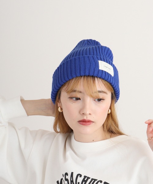 FUNALIVE（ファンアライブ）の「joujoulier リブニット帽（ニットキャップ/ビーニー・レディース・アイボリー/ブラック/ブルー/グレー/ピンク/ブラウン/グリーン/イエロー/ブルーグレー/ライム/ダークグレー/オレンジ/ブルー系/ブラウン系/ピンク系/チャコール/イエロー系/ブラック系/ネイビー系・FREE）」の22枚目の写真