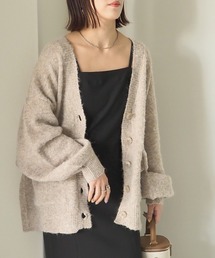 モヘアタッチVネックカーディガン