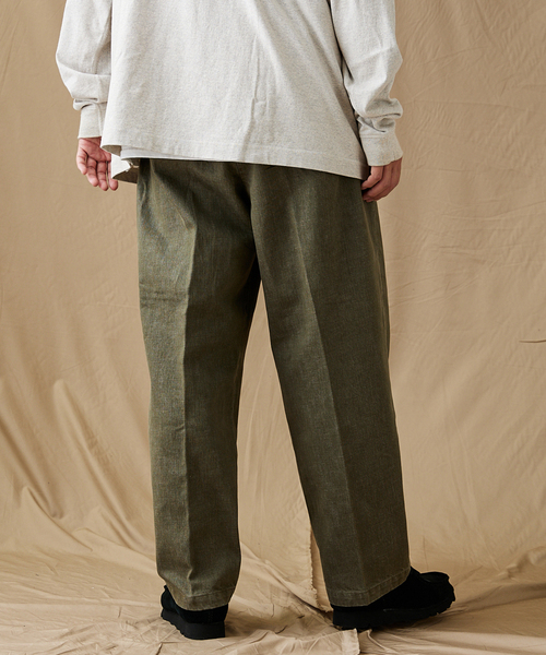 FARAH ファーラー ダブルタックパンツ レーヨン カーキ サイズ34 FR0302-M4004-bei-01.jpg