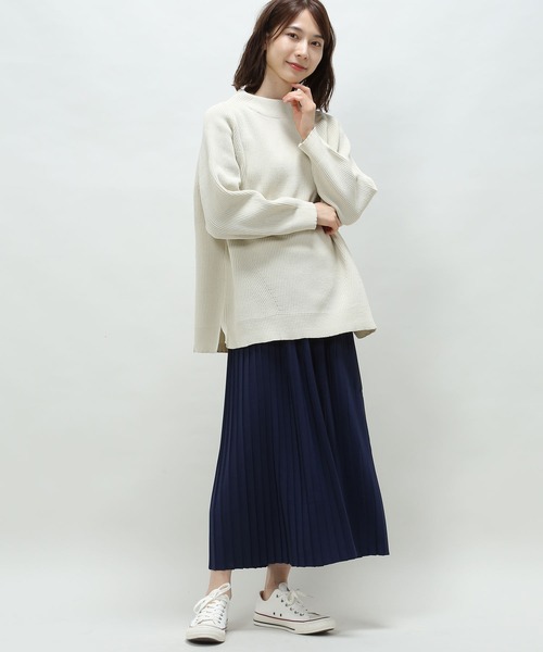 AnNet(アネット)の「ウエストゴム 細プリーツ ロングスカート(スカート・レディース・ネイビー/ピンク・3L/4L/5L/6L)」の3枚目の写真