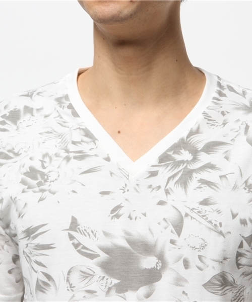 VENCEEXCHANGE(ヴァンスエクスチェンジ)の「B 単色総花柄Tシャツ (Tシャツ/カットソー・メンズ・オフホワイト/グレー・SMALL/LARGE/MEDIUM)」の6枚目の写真