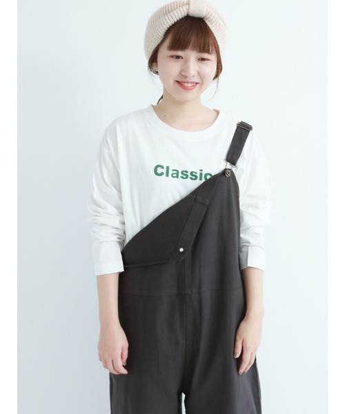 Samansa Mos2（サマンサ モスモス）の「ロゴアソート長袖Tシャツ（Tシャツ/カットソー・レディース・オフホワイト/チャコール/キナリ・ﾌﾘ-）」の6枚目の写真