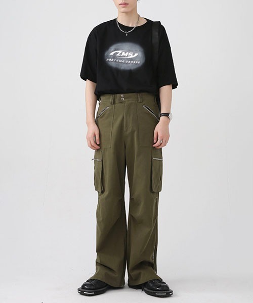 WESTBOY(ウエストボーイ)の「ワイドストレートミリタリーカーゴパンツWO22W2PT02【WB ORIGINALS】(カーゴパンツ・メンズ・ブラック/カーキ・M/L/XL)」の3枚目の写真