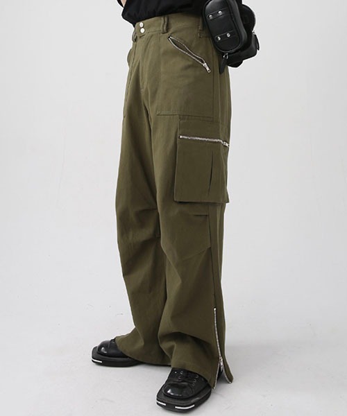 WESTBOY(ウエストボーイ)の「ワイドストレートミリタリーカーゴパンツWO22W2PT02【WB ORIGINALS】(カーゴパンツ・メンズ・ブラック/カーキ・M/L/XL)」の4枚目の写真