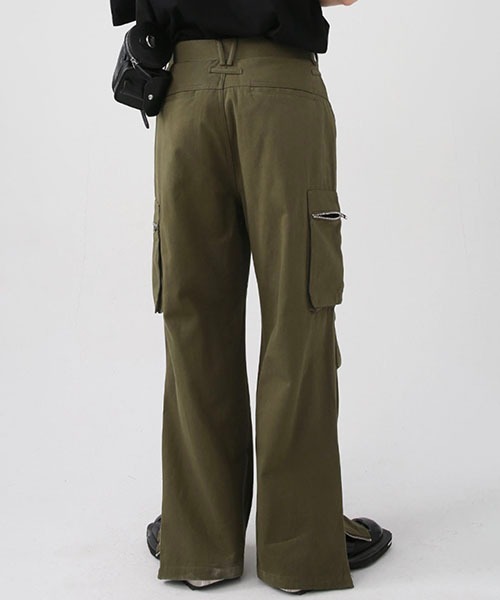 WESTBOY(ウエストボーイ)の「ワイドストレートミリタリーカーゴパンツWO22W2PT02【WB ORIGINALS】(カーゴパンツ・メンズ・ブラック/カーキ・M/L/XL)」の5枚目の写真