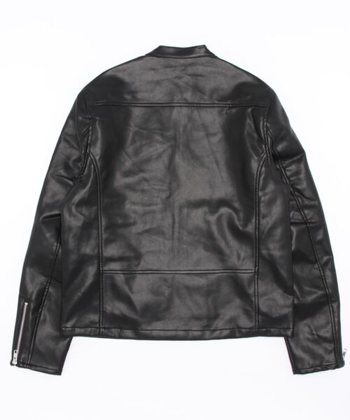 AZUL by moussy(アズールバイマウジー)の「FAUX LEATHER SINGLE RIDERS/フェイクレザーシングルライダース(その他アウター・メンズ・ブラック・SMALL/MEDIUM/LARGE)」の3枚目の写真