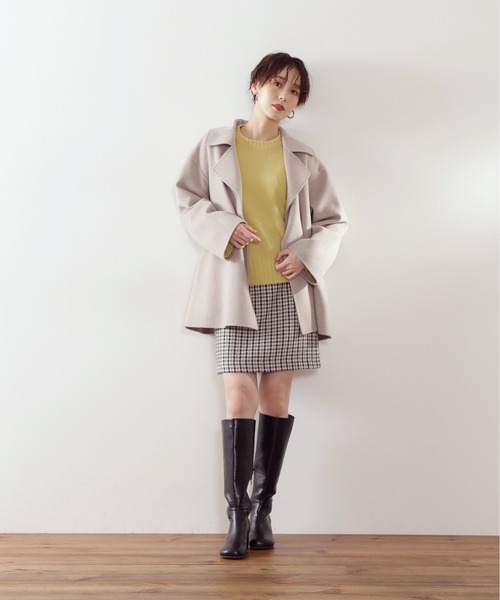 N.（N. Natural Beauty Basic）（エヌエヌナチュラルビューティーベーシック）の「◆ハミルトン　リバーミディコート（その他アウター・レディース・ベージュ/ネイビー・MEDIUM）」の3枚目の写真