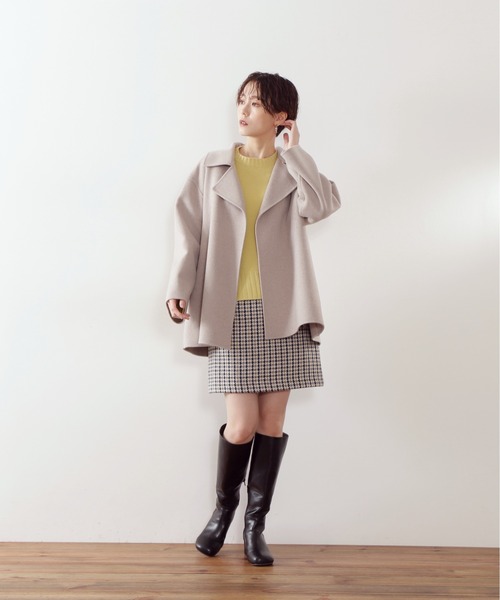 N.（N. Natural Beauty Basic）（エヌエヌナチュラルビューティーベーシック）の「◆ハミルトン　リバーミディコート（その他アウター・レディース・ベージュ/ネイビー・MEDIUM）」の4枚目の写真