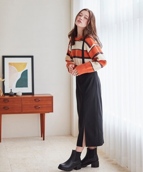 SHOO・LA・RUE(シューラルー)の「◆【消臭】ヒールアップチェルシーブーツ(ブーツ・レディース・ブラック/ナチュラル・35/45)」の16枚目の写真