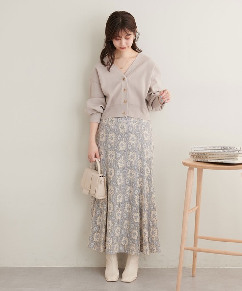 natural couture（ナチュラルクチュール）の「WEB限定カラーあり/プチプラハトメバー釦おしゃれカーディガン（カーディガン/ボレロ・レディース・ブラック/グレイッシュベージュ/アイボリー・FREE）」の21枚目の写真