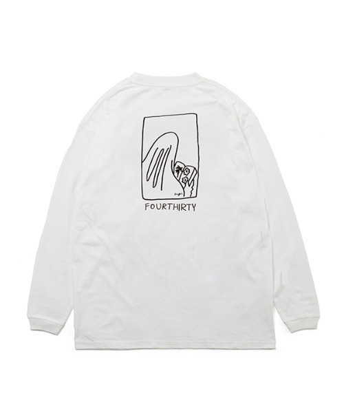 430(フォーサーティ)の「【430】SF KNOWLEDGE IS POWER L/S TEE(Tシャツ/カットソー・メンズ・ホワイト/ブラック・1/2/3)」の2枚目の写真