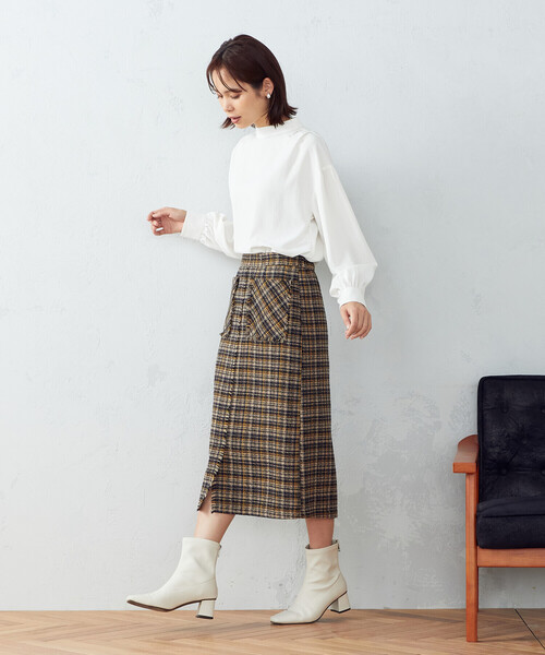 COMME CA ISM（コムサイズム）の「【セットアップ対応】 ツイード　スカート（スカート・レディース・レッド/ネイビー・MEDIUM/LARGE）」の6枚目の写真