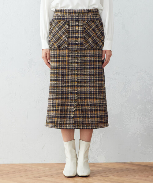 COMME CA ISM（コムサイズム）の「【セットアップ対応】 ツイード　スカート（スカート・レディース・レッド/ネイビー・MEDIUM/LARGE）」の7枚目の写真