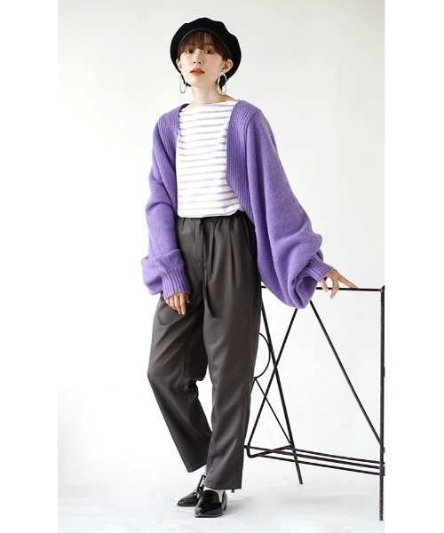 zootie(ズーティー)の「モヘアリーニット ボリューム袖ボレロ(カーディガン/ボレロ・レディース・グリーン/アイボリー/ピンク/グレー系その他/パープル・フリー)」の16枚目の写真
