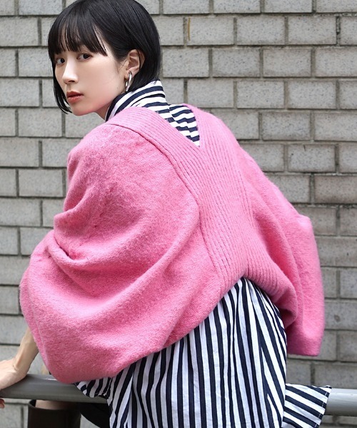 zootie(ズーティー)の「モヘアリーニット ボリューム袖ボレロ(カーディガン/ボレロ・レディース・グリーン/アイボリー/ピンク/グレー系その他/パープル・フリー)」の17枚目の写真