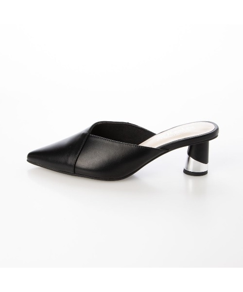 Realta（レアルタ）の「Realta(レアルタ)メタリックスカルプチャーヒール前詰まりミュールパンプス（パンプス・レディース・ブラック/グレー・LL/S/M/L）」の6枚目の写真