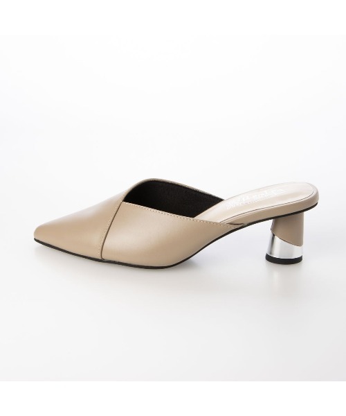 Realta（レアルタ）の「Realta(レアルタ)メタリックスカルプチャーヒール前詰まりミュールパンプス（パンプス・レディース・ブラック/グレー・LL/S/M/L）」の7枚目の写真