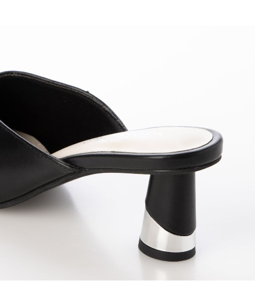 Realta（レアルタ）の「Realta(レアルタ)メタリックスカルプチャーヒール前詰まりミュールパンプス（パンプス・レディース・ブラック/グレー・LL/S/M/L）」の14枚目の写真