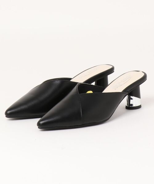 Realta（レアルタ）の「Realta(レアルタ)メタリックスカルプチャーヒール前詰まりミュールパンプス（パンプス・レディース・ブラック/グレー・LL/S/M/L）」の20枚目の写真