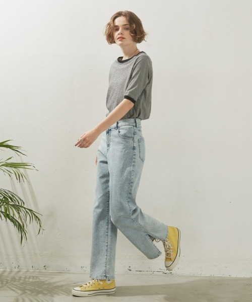 Unitage（ユニテージ）の「ボーダーリンガーT（Tシャツ/カットソー・レディース・レッド/ブラック/ダークグリーン・FREE）」の11枚目の写真