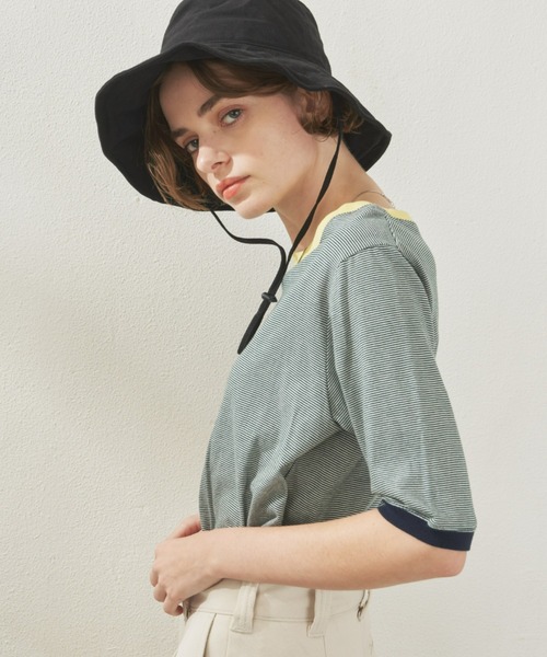 Unitage（ユニテージ）の「ボーダーリンガーT（Tシャツ/カットソー・レディース・レッド/ブラック/ダークグリーン・FREE）」の17枚目の写真