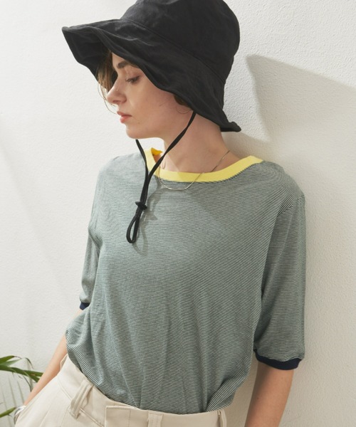 Unitage（ユニテージ）の「ボーダーリンガーT（Tシャツ/カットソー・レディース・レッド/ブラック/ダークグリーン・FREE）」の18枚目の写真