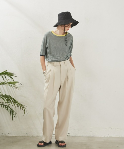 Unitage（ユニテージ）の「ボーダーリンガーT（Tシャツ/カットソー・レディース・レッド/ブラック/ダークグリーン・FREE）」の22枚目の写真