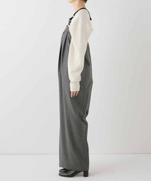 IENA（イエナ）の「【CURRENTAGE/カレンテージ】ウールサロペット（サロペット/オーバーオール・レディース・チャコールグレー・FREE）」の4枚目の写真