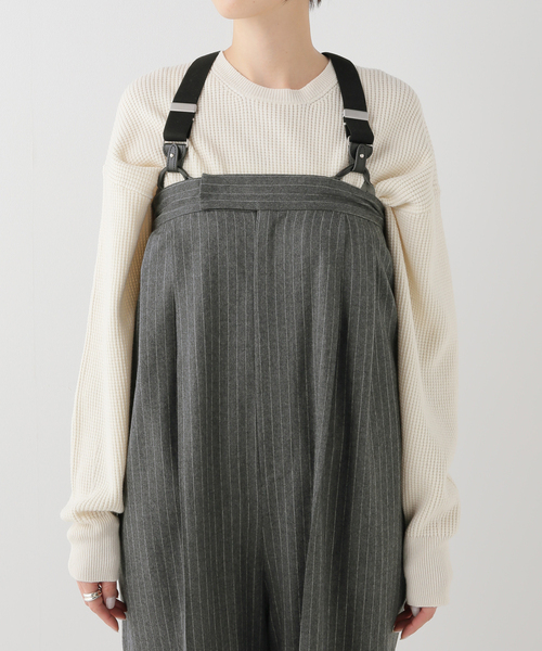 IENA（イエナ）の「【CURRENTAGE/カレンテージ】ウールサロペット（サロペット/オーバーオール・レディース・チャコールグレー・FREE）」の6枚目の写真